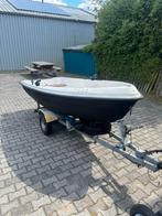 polyester boot met trailer 3.5 pk motor klein lek in de boot, Ophalen, Zo goed als nieuw