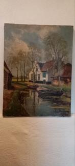 antiek  olieverf schilderij van H. SCHALLENBERG, Ophalen of Verzenden