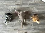 BibiB & co dierenkoppen zebra, olifant en giraffe, Ophalen of Verzenden, Zo goed als nieuw