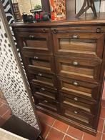 LADEKAST APOTHEKERSKAST - Massief teakhout Flamant 2x5 lades, Huis en Inrichting, Kasten | Ladekasten, Ophalen, Gielen, 5 laden of meer