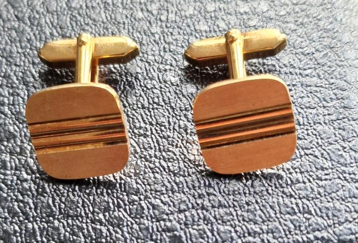 Gouden Manchetknopen NOS, Sieraden, Tassen en Uiterlijk, Manchetknopen, Nieuw, Overige materialen, Verguld, Ophalen of Verzenden