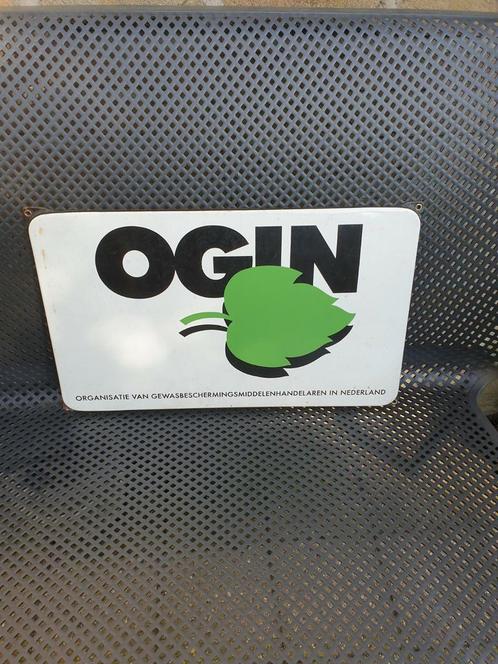 Emaille reclamebord Ogin/gewasbescherming/verzamelen/mancave, Antiek en Kunst, Antiek | Emaille, Ophalen of Verzenden