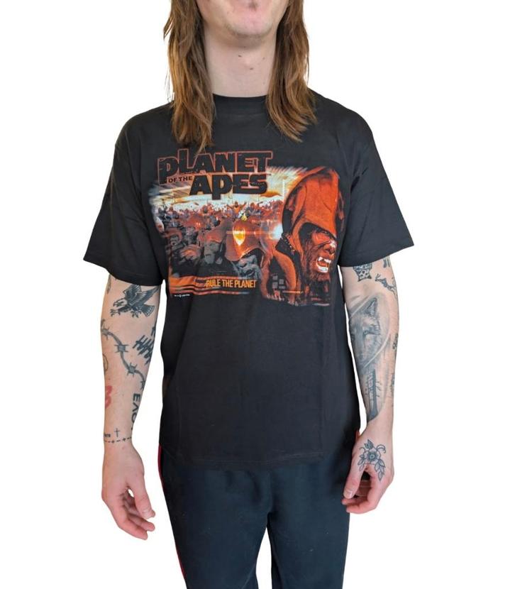 Vintage Planet of the Apes Promo T-Shirt - Size M, Kleding | Heren, T-shirts, Zo goed als nieuw, Maat 48/50 (M), Zwart, Ophalen of Verzenden