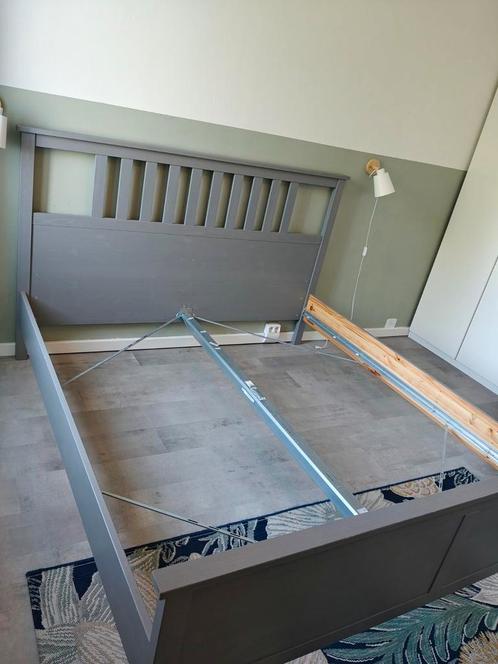 Ikea Hemnes tweepersoonsbed 180 x 200, Huis en Inrichting, Slaapkamer | Bedden, Gebruikt, Tweepersoons, 180 cm, 200 cm, Hout, Grijs