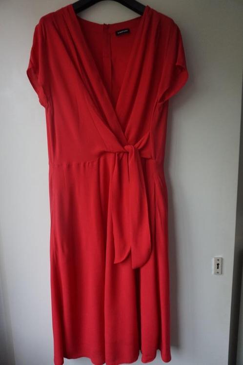 Taifun lange jurk roze - rood / zwierige wikkeljurk maat 44, Kleding | Dames, Jurken, Zo goed als nieuw, Maat 42/44 (L), Rood