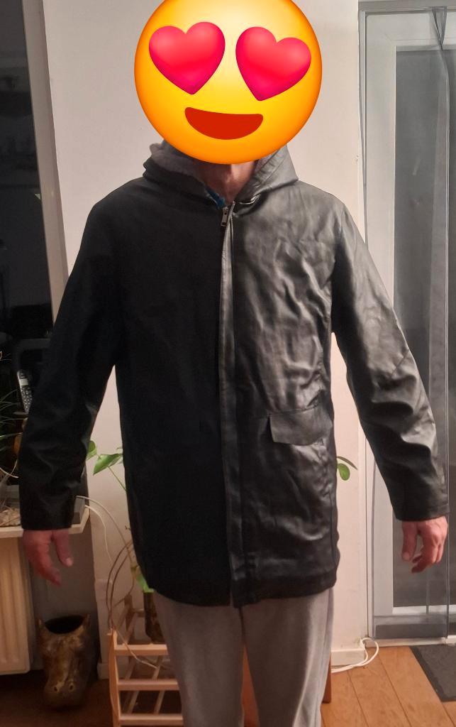 Leren jas, Kleding | Heren, Jassen | Winter, Zo goed als nieuw, Maat 56/58 (XL), Zwart, Ophalen of Verzenden