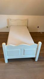 Wit Houten Eenpersoonsbed massief eiken., Ophalen, 90 cm, Eenpersoons, Wit