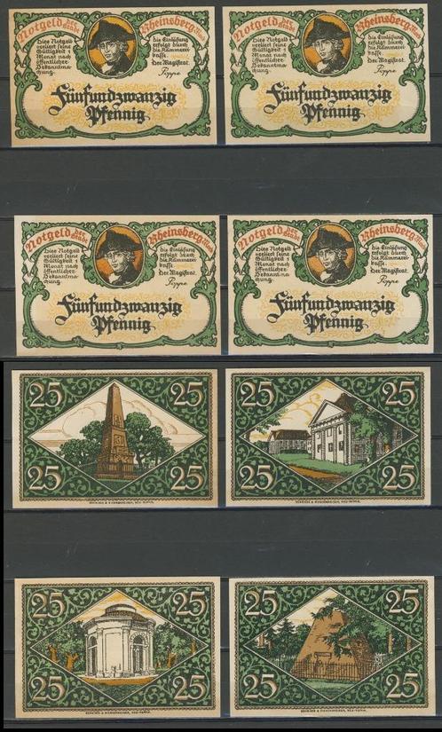 Rheinsberg 4 x 25 Pfg 1922 Duits Noodgeld Biljet c-117 jdu, Postzegels en Munten, Bankbiljetten | Europa | Niet-Eurobiljetten
