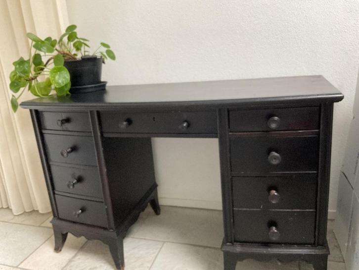 Secretaire bureau zwart hout( bijna antiek 44 jaar oud), Huis en Inrichting, Kasten | Secretaires, Gebruikt, Ophalen