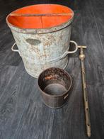 Vintage mudvat, spintvat en monsterstok, Ophalen of Verzenden