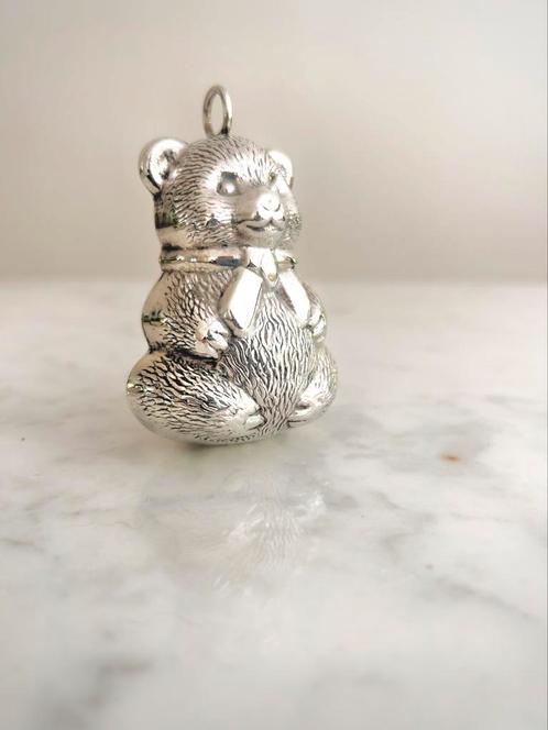 Verzilverde rammelaar / hanger met belletje ZGAN, Antiek en Kunst, Antiek | Goud en Zilver, Zilver, Ophalen of Verzenden