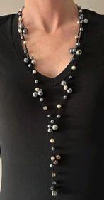 Elegante parelketting, Ophalen of Verzenden, Zo goed als nieuw, Zwart, Overige materialen