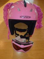 Roze Sinner Skihelm met Bril s/m 56-58 cm met roze staarten, Ophalen of Verzenden, Zo goed als nieuw, Sinner