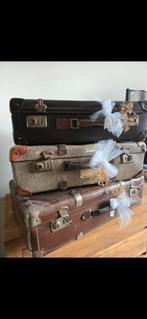 Vintage koffers set van 3, Sieraden, Tassen en Uiterlijk, Koffers, Ophalen, Gebruikt, Leer