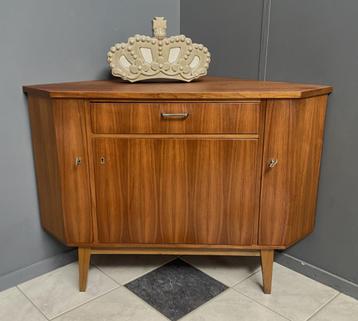 60 jaren hoekkast draai bar la spiegel schuif mintgroen glas beschikbaar voor biedingen