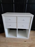Kallax kast, 4 vakken, 2x open, 2x lades, wit, Ophalen, Gebruikt, 50 tot 100 cm, 3 of 4 laden
