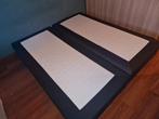 2x 90x200cm boxspring met bevestiging voor een hoofdbord, Ophalen, Zwart, Tweepersoons, Zo goed als nieuw