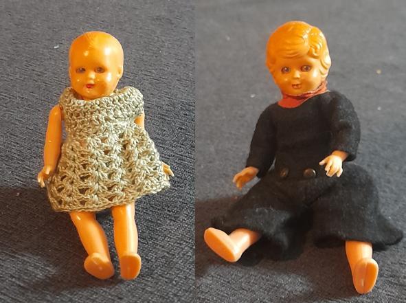 Vintage poppenpaartje jongen en meisje, Verzamelen, Poppen, Zo goed als nieuw, Pop, Ophalen of Verzenden
