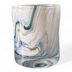 Fidrio waxinelicht Pot Fine Lines, Overige materialen, Blauw, Ophalen of Verzenden, Zo goed als nieuw