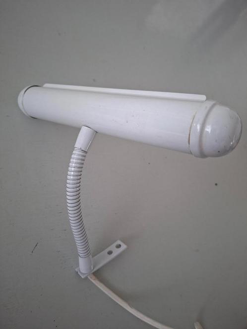 vintage witte wandlamp schilderijenlampje pianolampje lamp, Huis en Inrichting, Lampen | Wandlampen, Gebruikt, Metaal, Ophalen of Verzenden