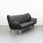 2x Leolux Tango 3-zits/223cm Bank Zwart Leer - Gepolijst, Niet ingevuld, Niet ingevuld, Driepersoons, 75 tot 100 cm
