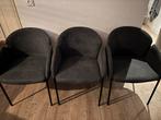 3 Antraciet Grijze Eetkamerstoelen - Goede Staat, Huis en Inrichting, Ophalen, Gebruikt, Drie, Stof