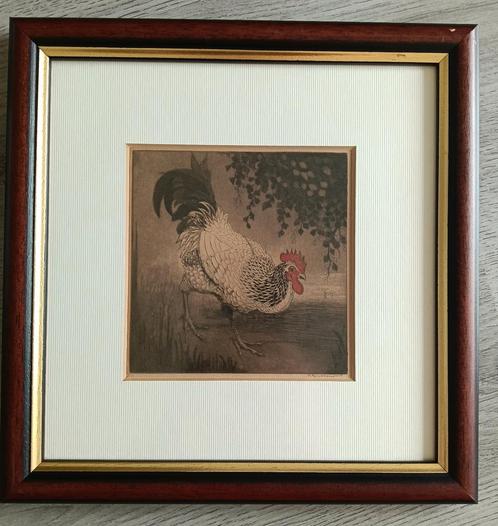 Roelof Gerbrands (1891-1954) - Scharrelende Kip, Antiek en Kunst, Kunst | Etsen en Gravures, Ophalen of Verzenden
