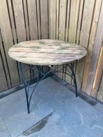 Tuintafel rond met metalen frame, Tuin en Terras, Ophalen, Zo goed als nieuw, Rechthoekig, Hout