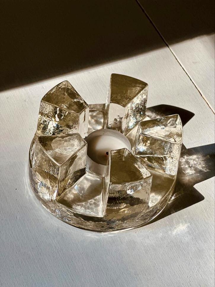 Vintage Ikea theelicht Kosta Boda stijl waxinelicht, Antiek en Kunst, Antiek | Glas en Kristal, Ophalen of Verzenden