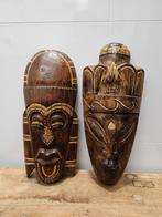 2 LEUKE HOUTEN MASKERS, Antiek en Kunst, Ophalen of Verzenden