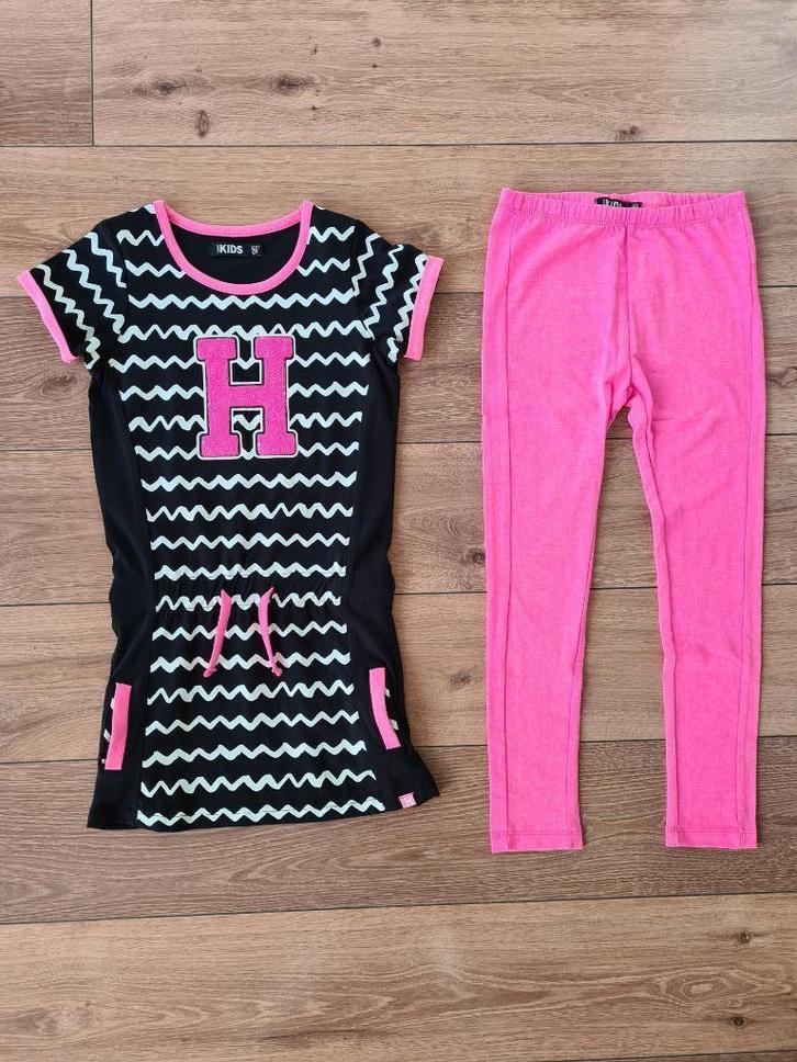 NIEUW jurk met legging 122 / 128 Europe Kids roze zwart, Kinderen en Baby's, Kinderkleding | Maat 122, Nieuw, Meisje, Setje, Ophalen