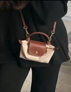 Longchamp le pliage beige tas mini handtas crossbody bag, Ophalen of Verzenden, Zo goed als nieuw, Beige, Handtas