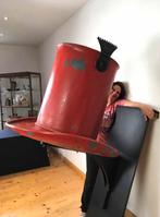 XXL Antieke Gevelreclame in Zink ex Hoedenmaker, Ophalen, Gebruikt, Reclamebord