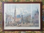 Mooie antieke ingelijste gravure uit Duitsland van Frankfurt