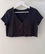 H&M zwarte cropped button up vestje - maat M/38, Maat 38/40 (M), H&M, Zwart, Ophalen of Verzenden