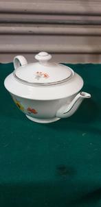 theekan vintage, wit met bloemen, Huis en Inrichting, Keuken | Servies, Ophalen of Verzenden