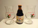 2 Chouffe glazen met een flesje Chouffe, Ophalen of Verzenden, Zo goed als nieuw, Glas of Glazen, Overige merken