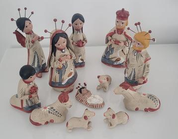 Vintage kerstgroep Mexican Nativity folk art beschikbaar voor biedingen