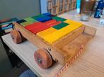 Vintage Houten Blokkenwagen, Ophalen of Verzenden, Gebruikt, Overige merken