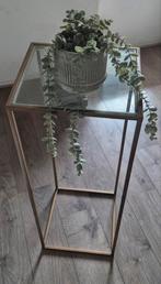 Glazen hoge tafel van riverdale met gouden frame., Huis en Inrichting, Woonaccessoires | Zuilen en Pilaren, Ophalen of Verzenden