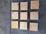 9 Vurenhouten klossen / blokken 15x15 Z.G.A.N, Ophalen of Verzenden, Zo goed als nieuw, Minder dan 180 cm, Overige typen