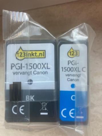  Te Koop : Canon PGI-1500XL cartridges (Zwart + Blauw) beschikbaar voor biedingen