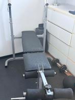 Bench press / bankdrukbank met verstelbare leuning, Ophalen, Benen, Krachtstation, Zo goed als nieuw