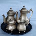 Vintage messing koffie/ thee set, gemerkt E.P.N.S. decoratie, Ophalen, Gebruikt