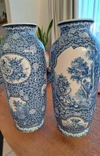2 x delftsblauwe vazen, Antiek en Kunst, Antiek | Vazen, Ophalen