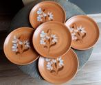 5 Vintage Saint Amand diner bruin borden 25.5 cm, Ophalen of Verzenden, Zo goed als nieuw, Bord(en), Overige stijlen