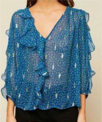 Bash blouse zijde koningsblauw  beschikbaar voor biedingen
