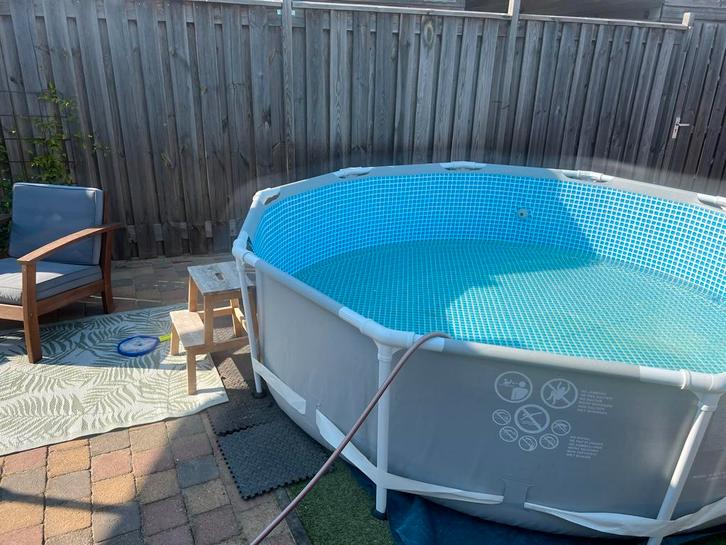 Zwembad met buisframe, incl. chloor en pomp, Tuin en Terras, Zwembaden, Minder dan 80 cm, 200 tot 400 cm, 300 cm of meer, Rond