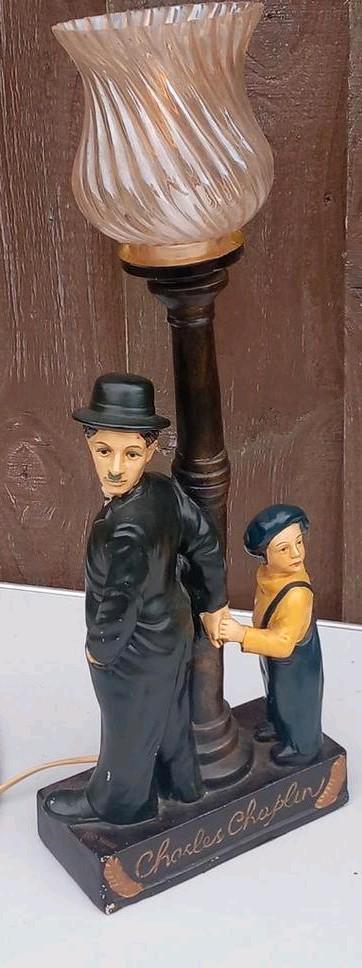 Vintage Charles Chaplin Tafellamp, Charlie Chaplin 1950, Antiek en Kunst, Antiek | Lampen, Ophalen of Verzenden