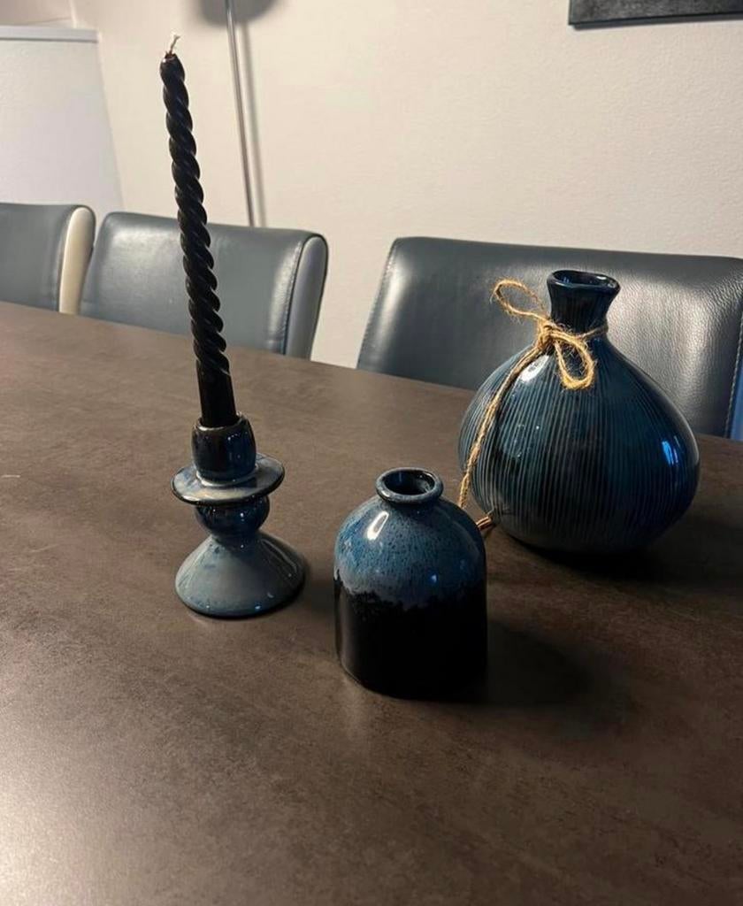3-delige decoratie set blauw/zwart, Antiek en Kunst, Ophalen of Verzenden